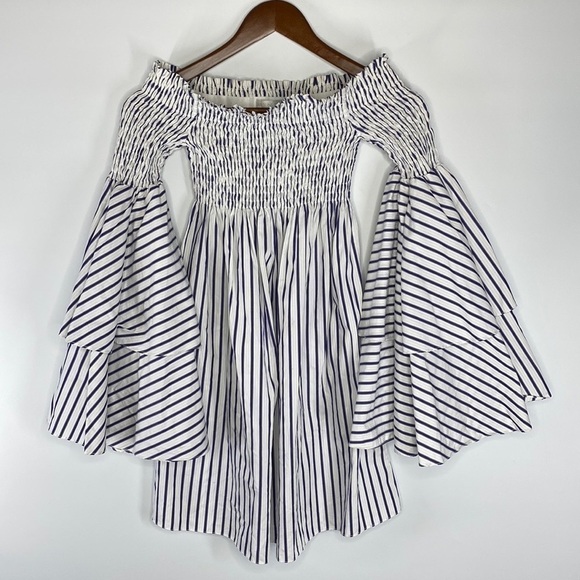Caroline Consta Appolonia Striped Off-The-Shoulder Dress Size Small NWOT - Picture 2 of 14